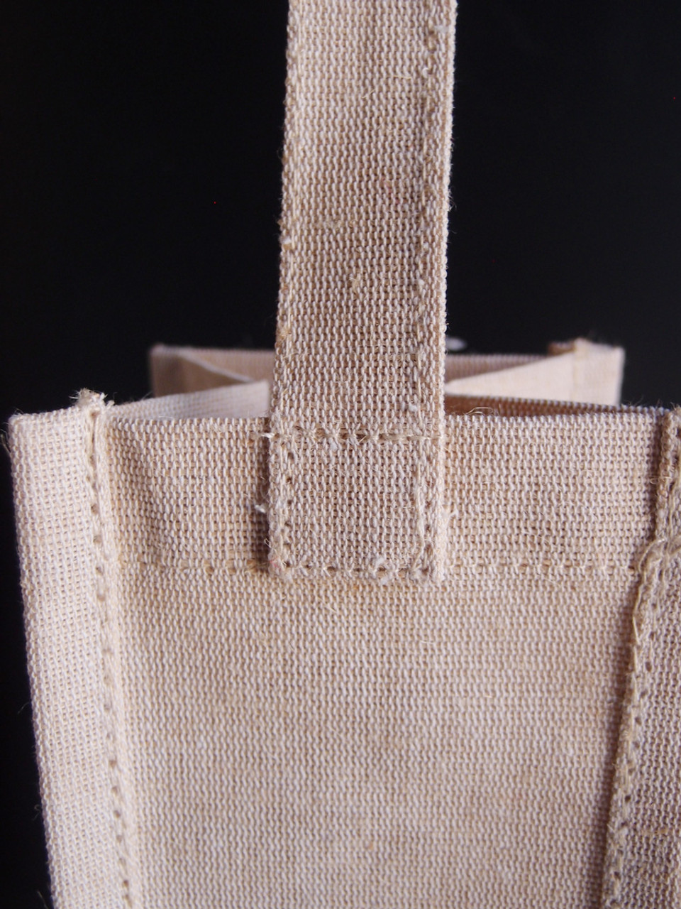 Jute Blend Wine Bag with Natural Handle 