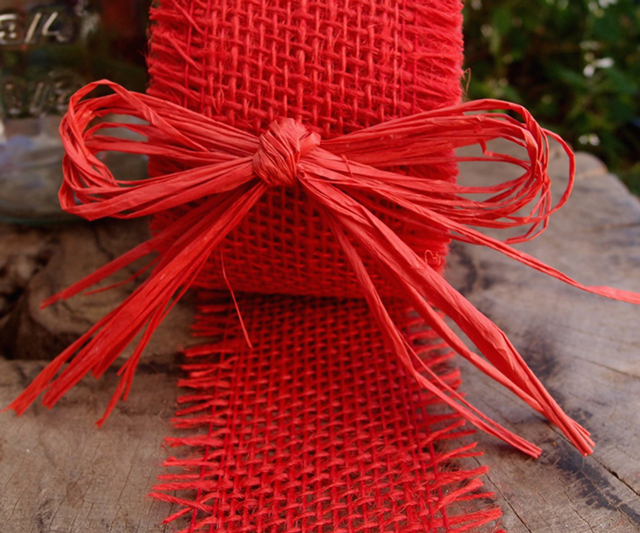 4 Red Raffia Pre-Tied Bow w/Twist-tie - Packaging Decor