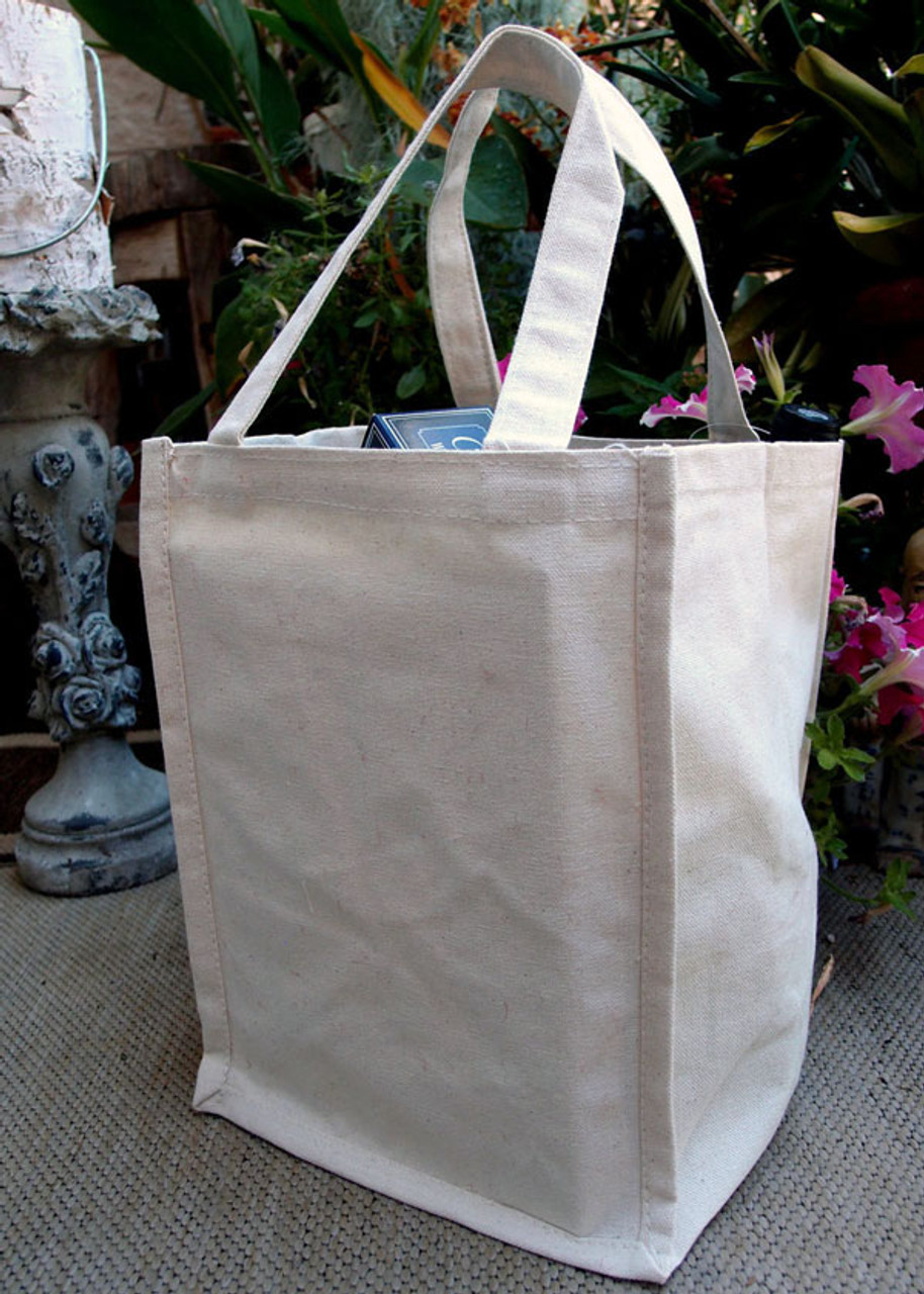 Cotton Canvas Tote 8" x 11" x 8"