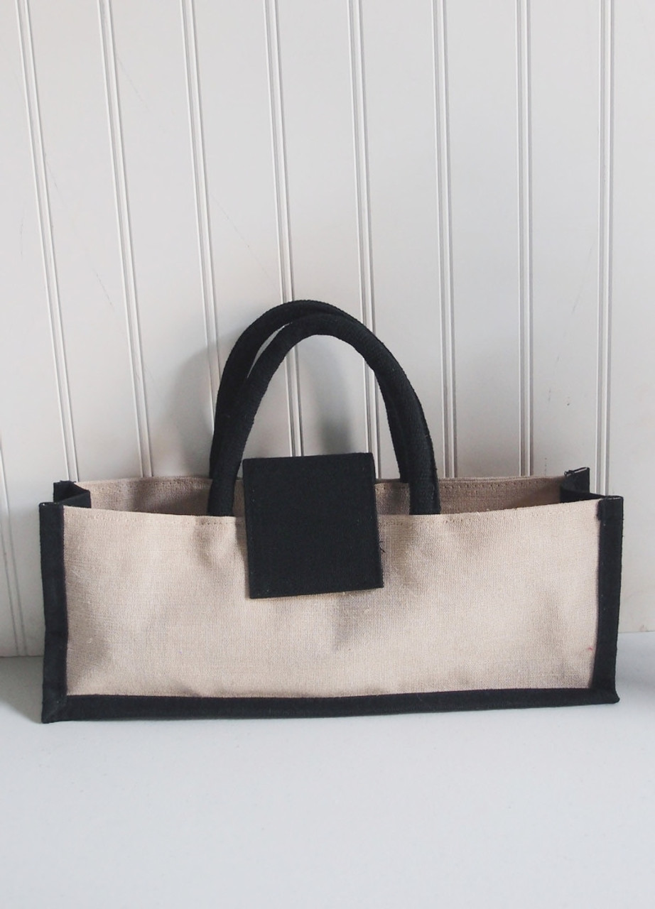 Jute Tote Bag with Strap Handles 20 x 13 1/2 x 6 inches, Wholesale Tote Bags