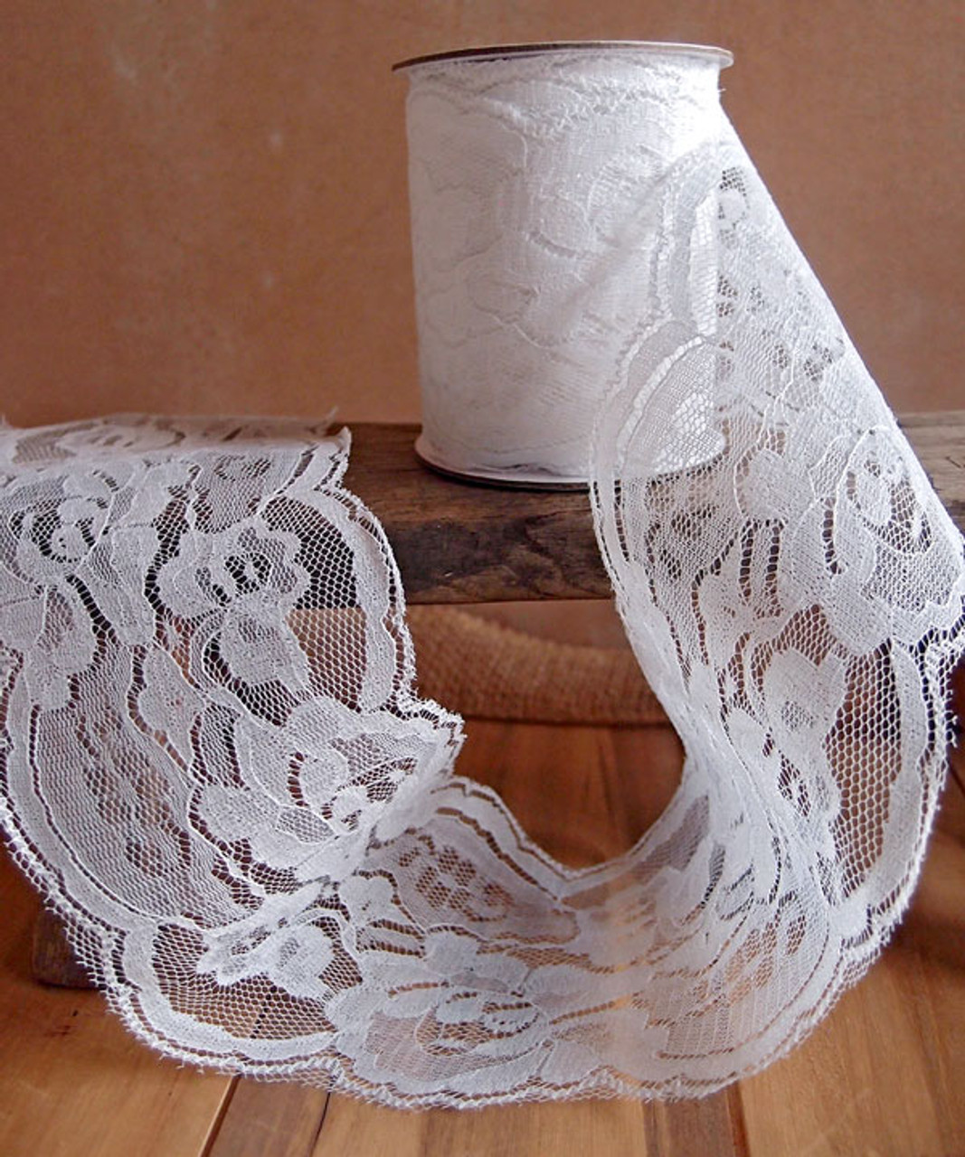 Chantilly Lace Ribbon - White (7 sizes)