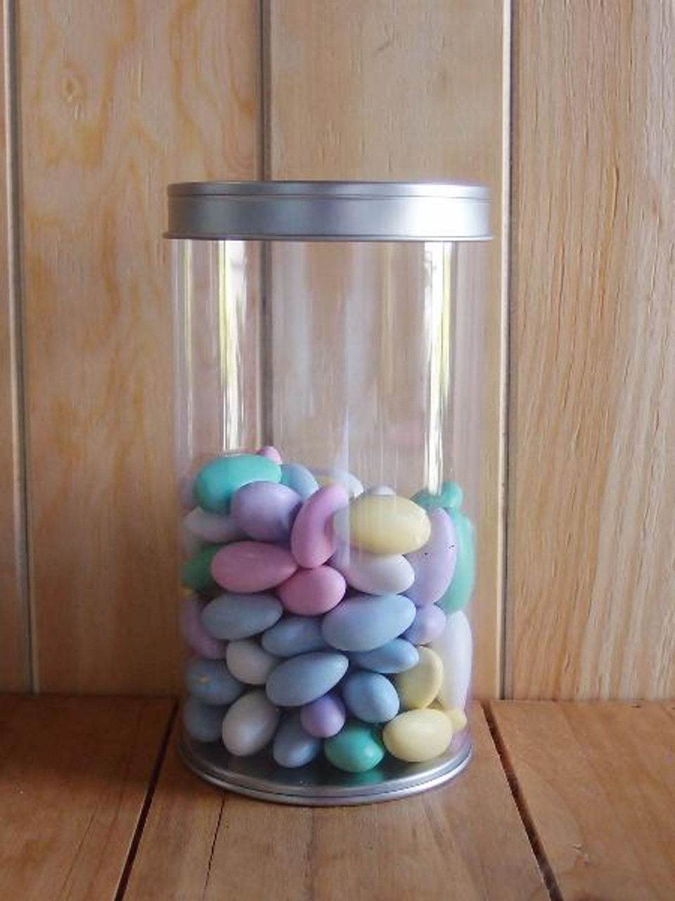 PET Tin Cylinder with Clear Window Lid (6 sizes)