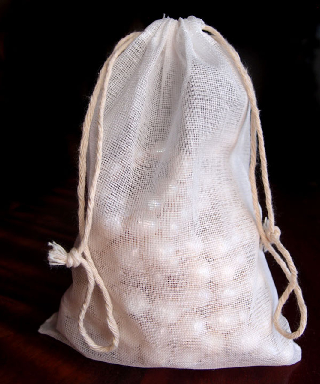 See thru Muslin Bags with Cotton Drawstring Wholesale Drawstring