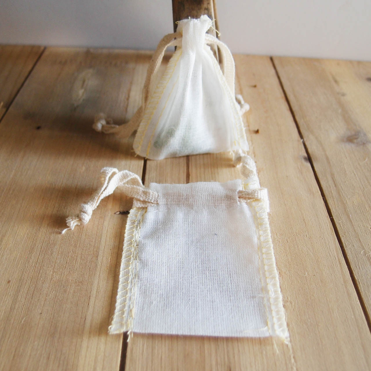 See-thru Muslin Bags with Ivory Serged Edge, Wholesale Cotton Bags ...