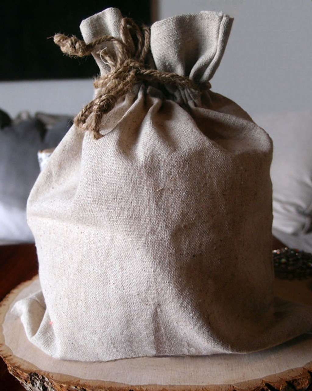 Linen Bag With Jute Cord Wholesale Linen Drawstring Bags Natural