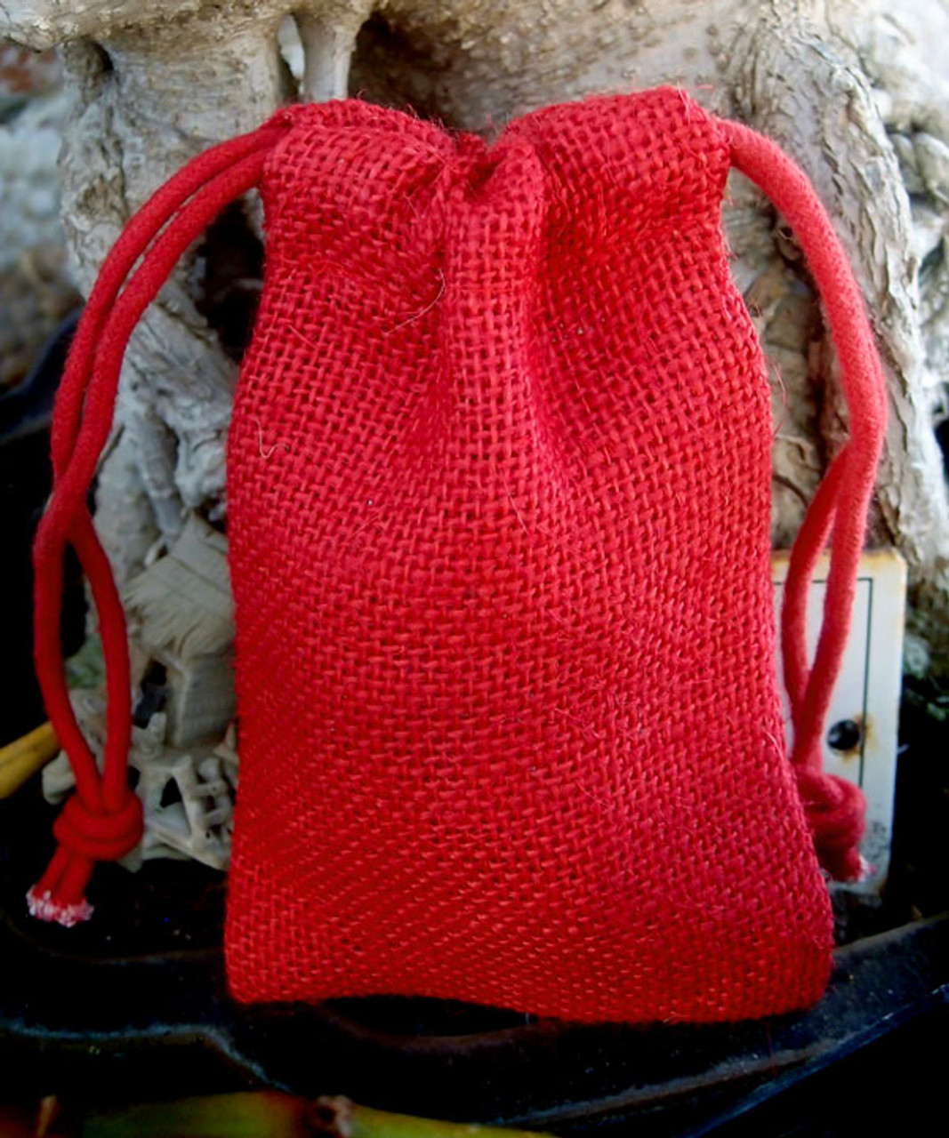 Red Jute Bag with Cotton Cord ( 4 sizes)