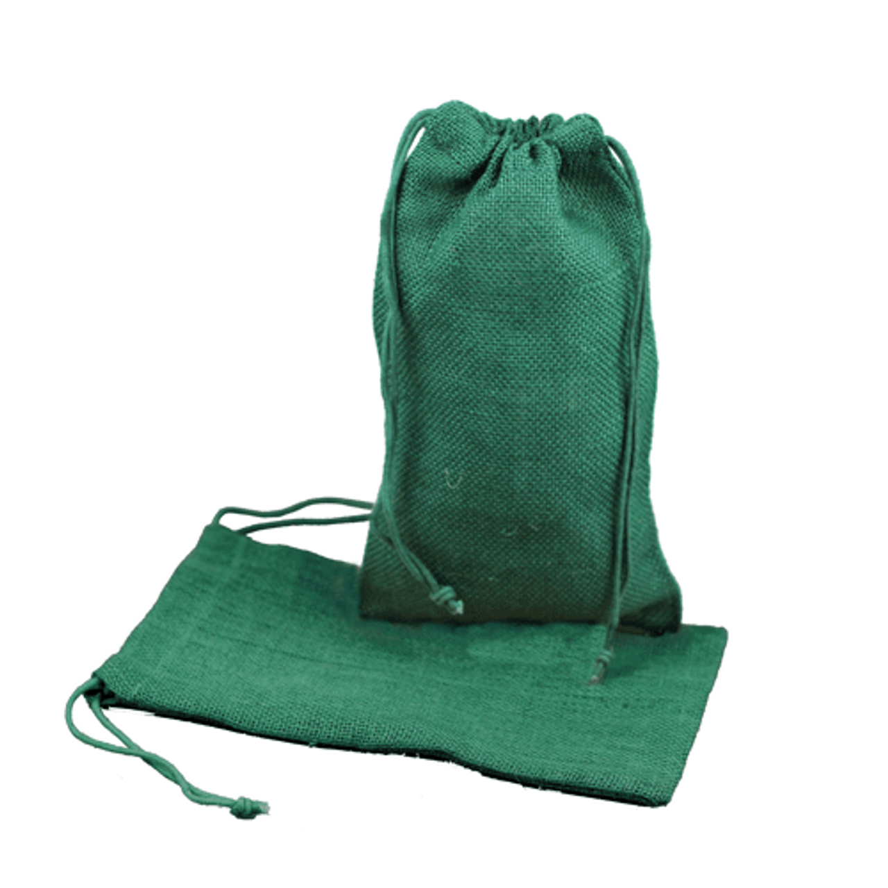 Hunter Green Jute Bag with Cotton Cord ( 3 sizes)