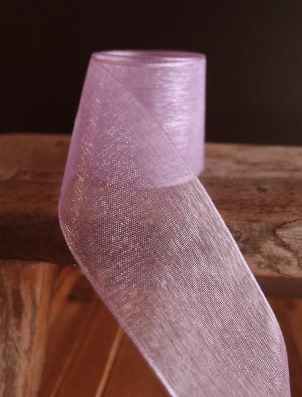 Lavender Sheer Ribbon with Monofilament Edge (5 sizes)