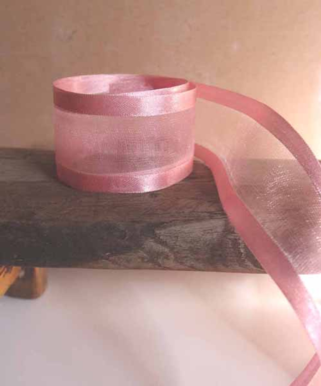 Mauve Sheer Ribbon with Satin Edge (5 sizes)