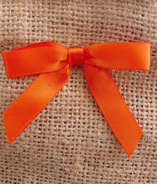 5/8 Pre-Tied Satin Twist Tie Bows - Orange