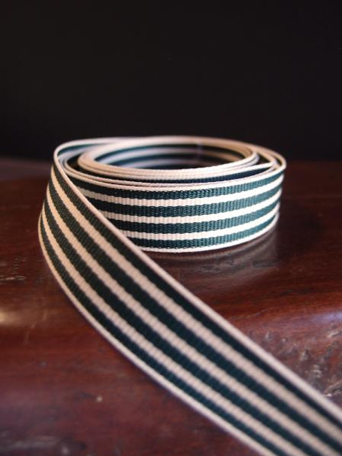 Green & Ivory Seersucker Striped Grosgrain (3 sizes)