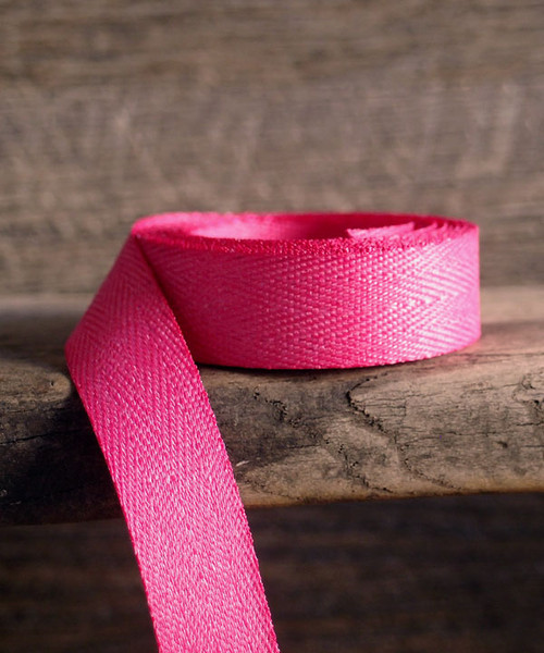 Hot Pink Herringbone Twill Ribbon (3 sizes)