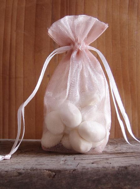 Mauve Gusseted Sheer Bag with Satin Cord (2 sizes)