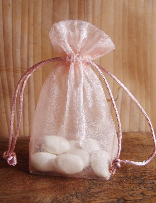 Mauve Gusseted Sheer Bag with Rat-tail Cord (2 sizes)