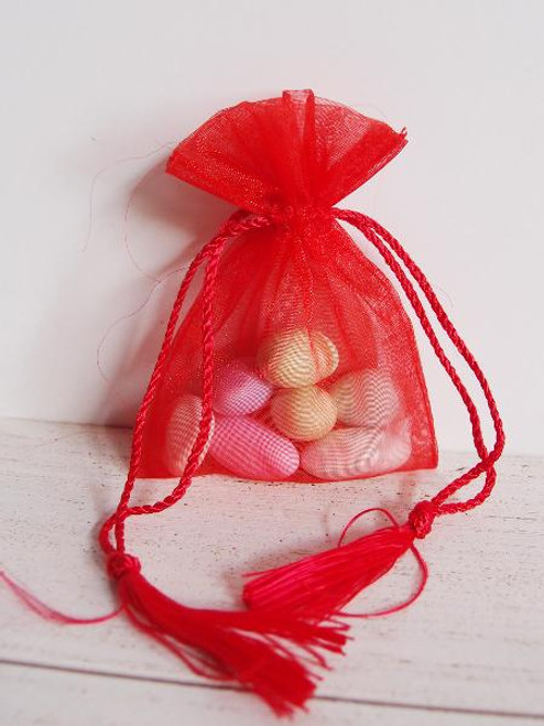 Red Organza Bag with Tassel Drawstring (3 sizes) Red Organza Bag with Tassel Drawstring (3 sizes)