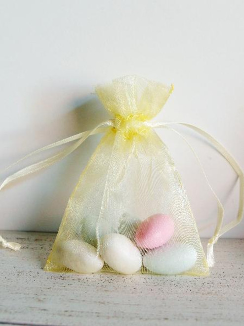 Yellow Organza Bag with Ribbon String (8 sizes)