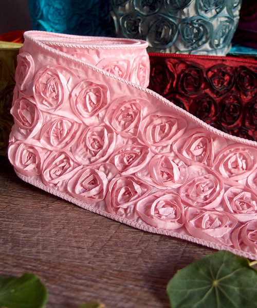Pink Rose Petal Ribbon with Wire Edge