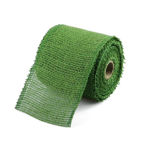 4" x 10Y Green Jute Burlap Ribbon