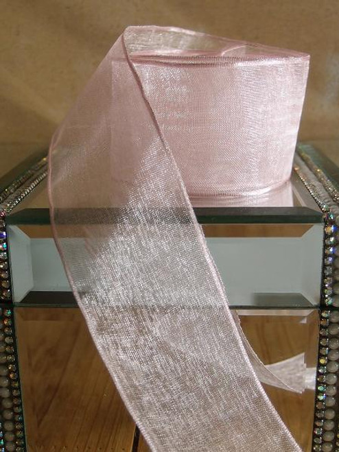 Pink Sheer Ribbon with Wired Edge (2 sizes)