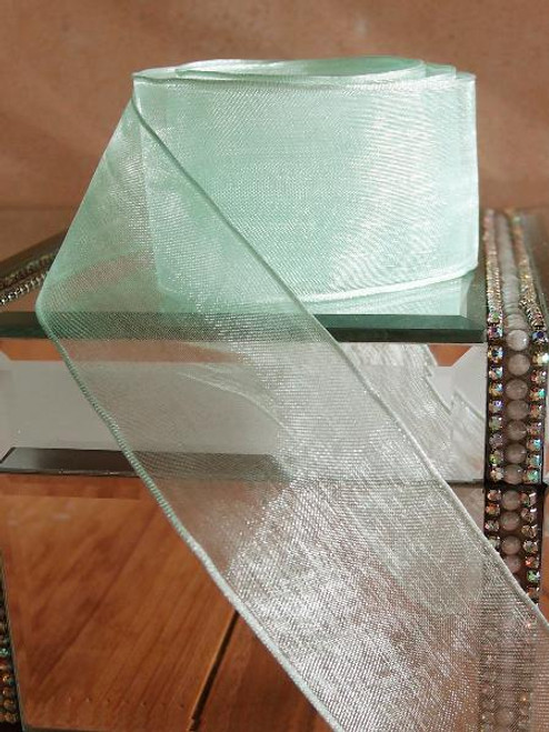 Aqua Sheer Ribbon with Wired Edge (1 size)