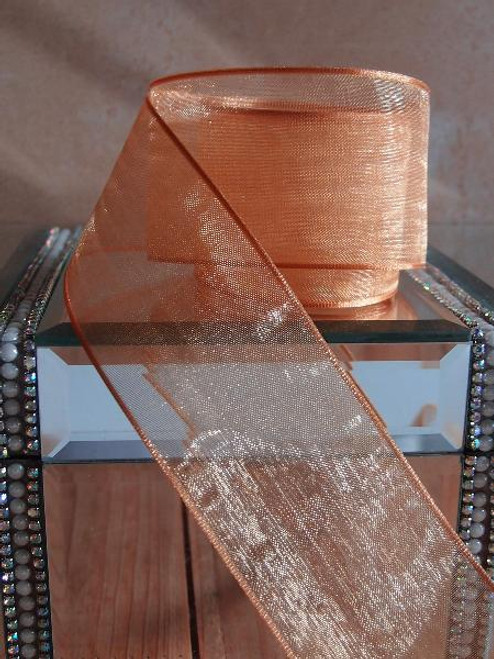 Copper Sheer Ribbon with Wired Edge (1 size)