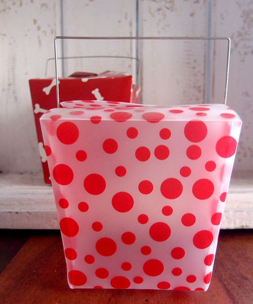 Red Polka Dot Take Out Box (2 sizes)
