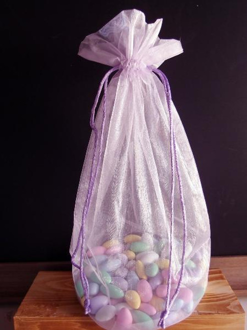 Lavender Round Gusset Organza Bag