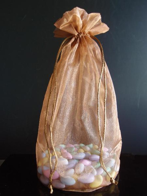 Copper Round Gusset Organza Bag