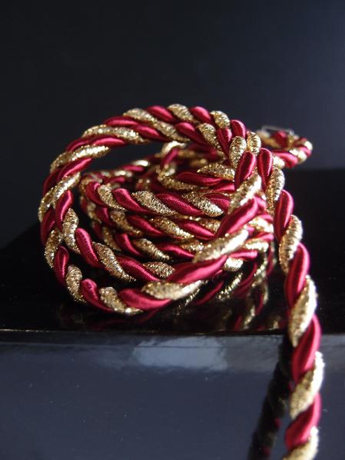 Burgundy & Gold Rope 5.5mm x 10Y