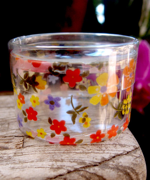 2"dia. x 1"H Cylinder Box-Yellow/Orange Floral