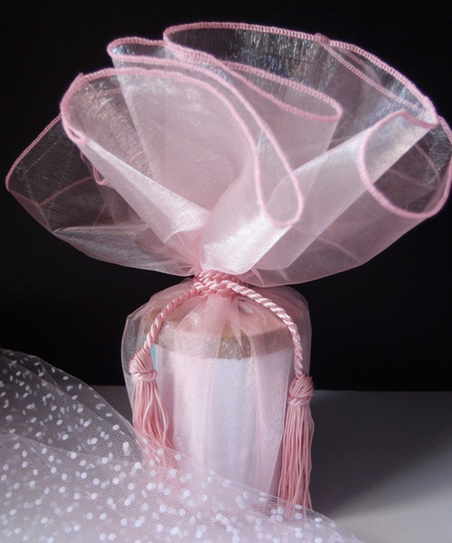 Pink Sheer Wrapper w/Tassel 28" dia.