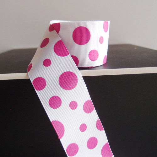 Purple Polka Dot Grosgrain Ribbon