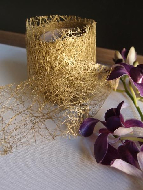 Metallic Gold Faux Sisal Roll 2.5"