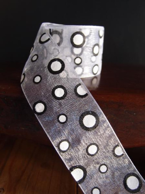 Black Polka Dot Sheer Ribbon