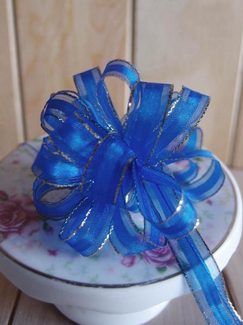 Royal Blue with Gold Edge Pull Bow Ribbon