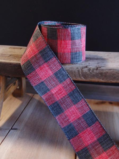 Red & Black Check Buffalo Plaid Ribbon