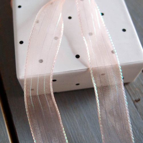 Peach Sheer Shimmery Corsage Ribbon (2 sizes)