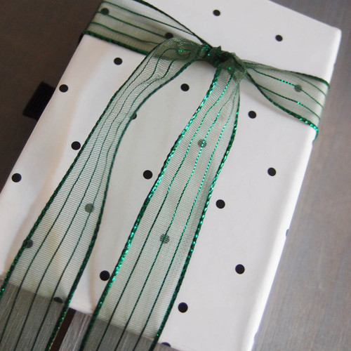 Green Sheer Shimmery Corsage Ribbon (2 sizes)