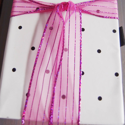 Shocking Pink Shimmery Corsage Ribbon (2 sizes)