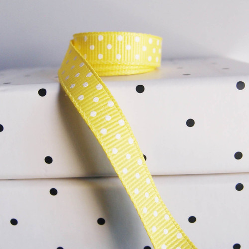 Dark Yellow Grosgrain with Swiss Dots