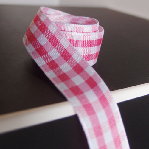 Pink Gingham Ribbon – 9mm, 16mm, & 25mm – Italian Options