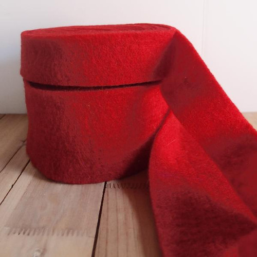 Red Pure Wool Felt Ribbon (2 sizes)