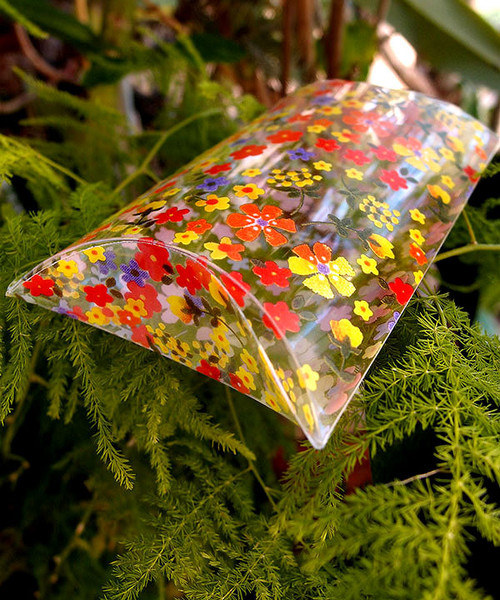 Pillow Box-Yellow/Orange Floral 3 1/2"x3"x1"