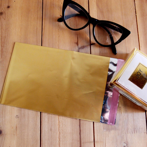 Adhesive Merchandise Bags 4 3/4" x 7 1/4" Gold  Adhesive Merchandise Bags 4 3/4" x 7 1/4" Gold