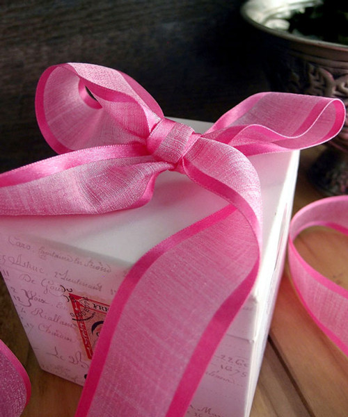 Hot Pink Velvet Ribbon With Bright Plaid Back – Blanc Box