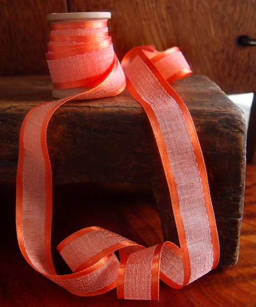 Bright Orange Linen Ribbon – Blanc Box