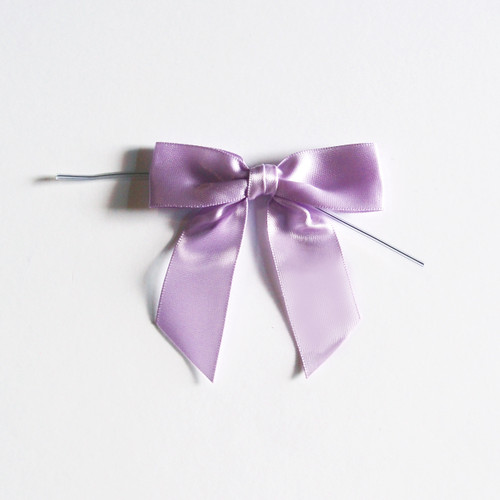 3 X 2-3/4 Hot Pink Satin Pre-Tied Bows With Twist Ties