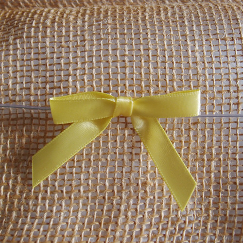 3” x 2” Pre-Tied Bow – Self-Adhesive 7/8” Gold Ribbon For 6” x 6”