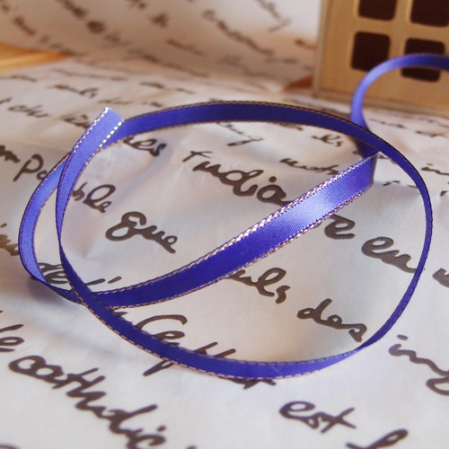 Purple Satin with Gold Edge Ribbon ¼ inch Purple Satin with Gold Edge Ribbon ¼ inch