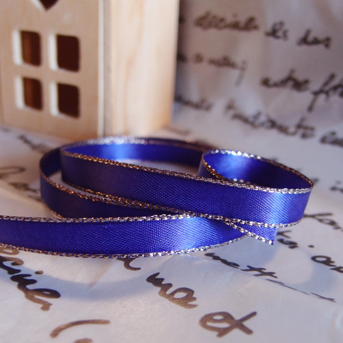 Purple Satin Ribbon with Gold Edge ⅜ inch Purple Satin Ribbon with Gold Edge ⅜ inch
